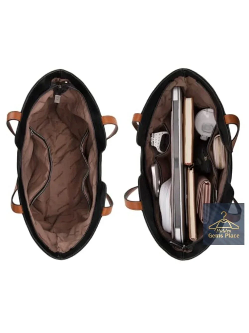Faux Leather Hobo Tote Bag with Top Zipper Closure